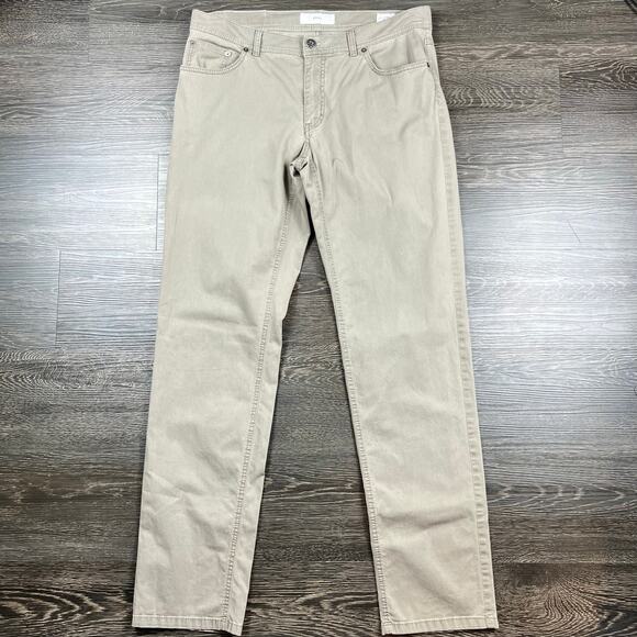 Brax Cooper Fancy Men's Lightweight Chino Trouser Pants 34x32 Tan Regular Fit - Picture 1 of 11